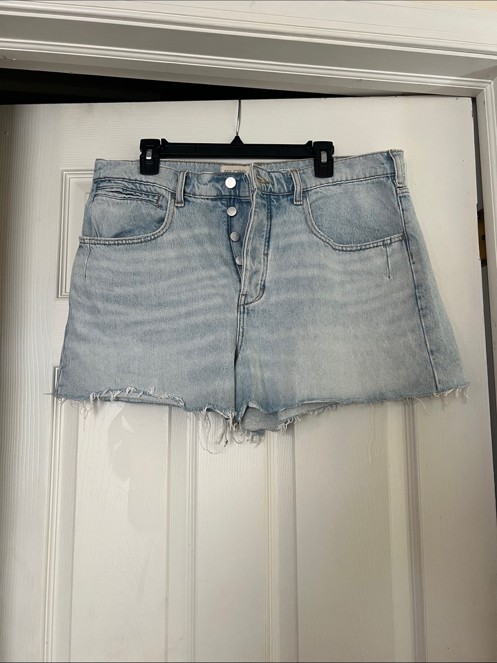 Anthropologie High-Rise Light Wash Denim Cutoff Shorts